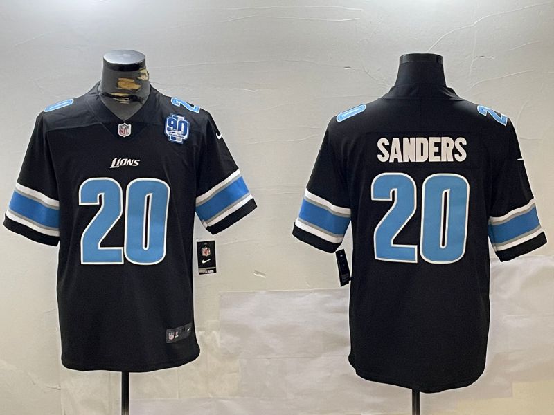 Men Detroit Lions #20 Sanders Black three generations 2024 Nike Limited NFL Jersey style 3->detroit lions->NFL Jersey